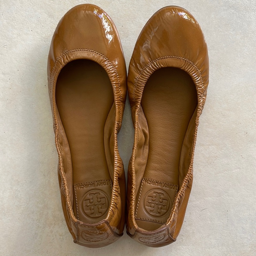 Tory Burch 6.5  Royal Tan Eddie -smooth Naplak